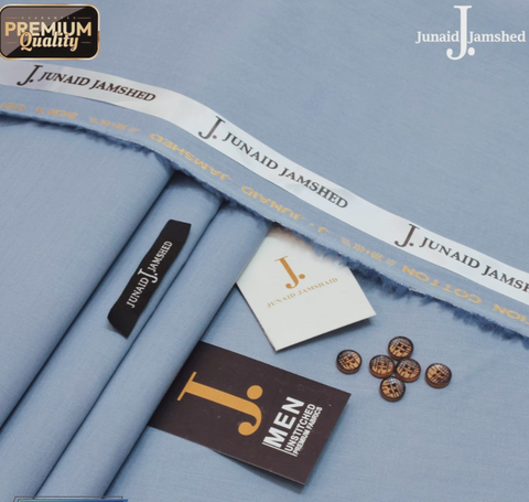J Dot Wash and Wear Unstitched Suit for Men- Morning Blue - JJCT-09