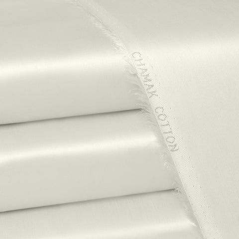 Off White - Chamak Cotton Satin - Semi Stiff